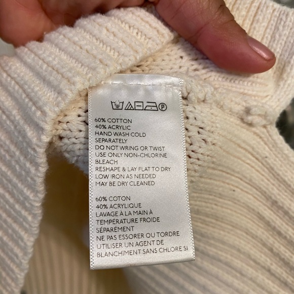 Urban Outfitters Beige Long Sleeve Cable Knit Sweater; size SP - Picture 6 of 7